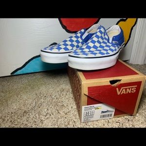 Blue checkered vans